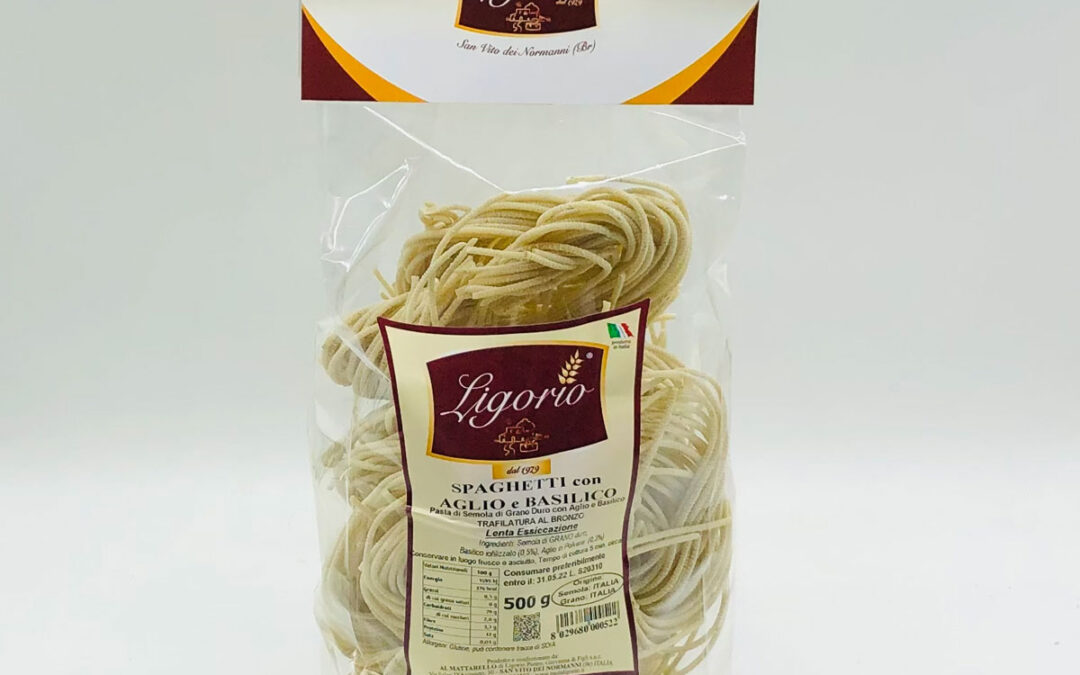 Spaghetti con Aglio e Basilico